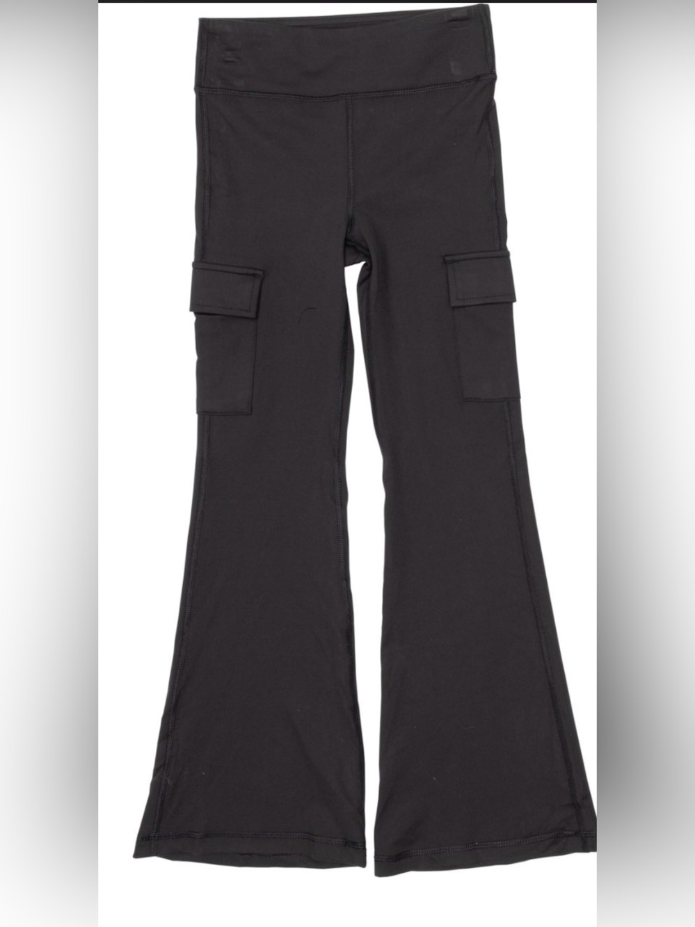 Girls Yogalicious Black Cargo Flare Active Pants M (10)
